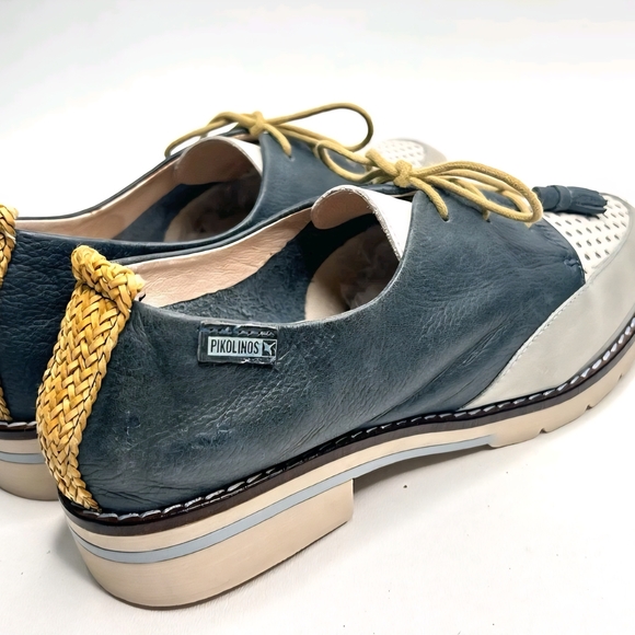 PIKOLINOS White and Blue Leather Oxfords - Picture 3 of 6
